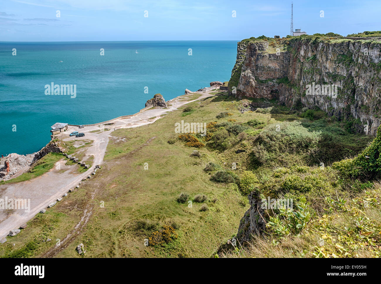 Vue panoramique du Berry Head National Nature Reserve, Torbay, Angleterre, Royaume-Uni Banque D'Images