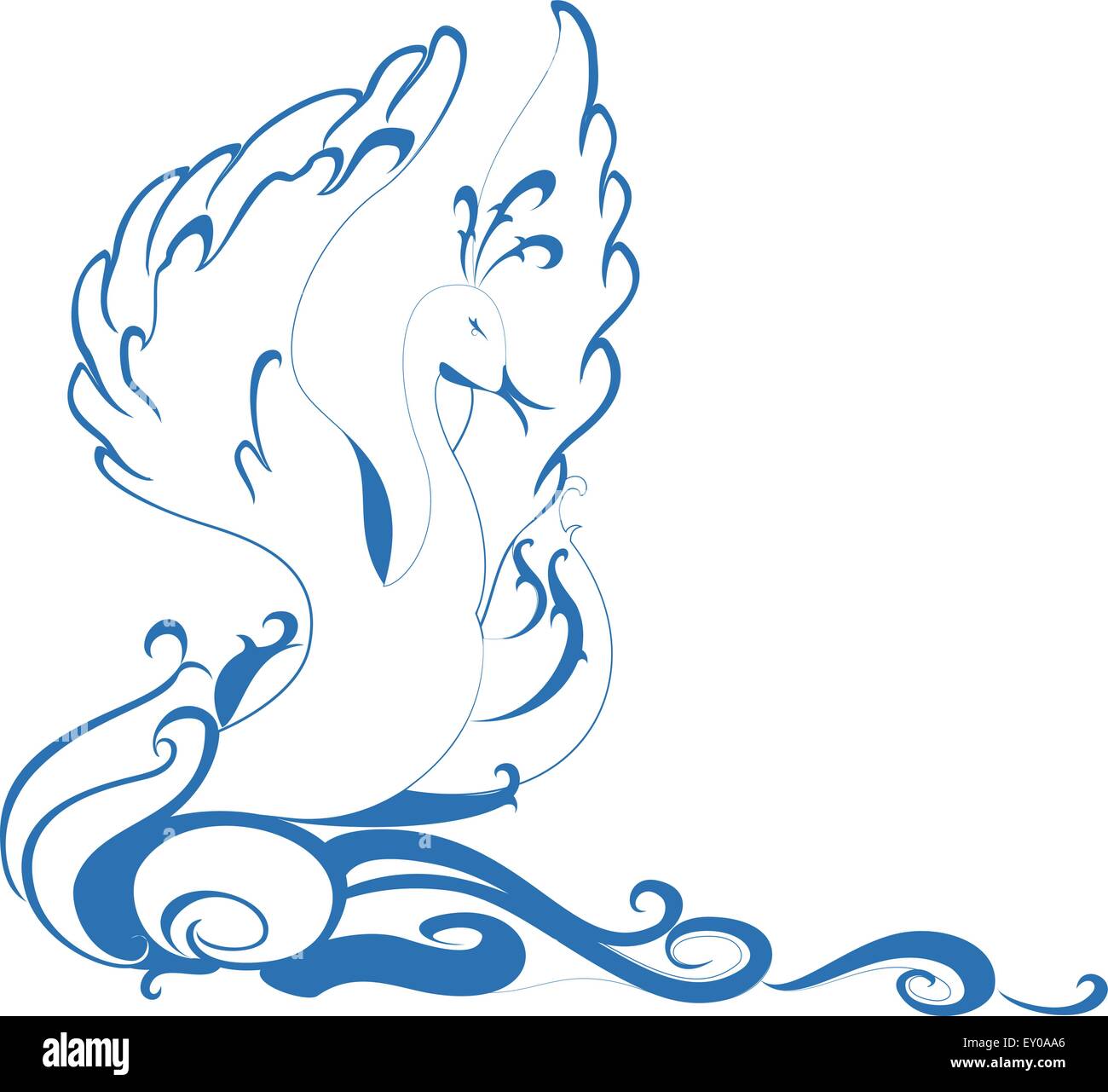 Swan flottant sur les vagues. EPS10 vector illustration Illustration de Vecteur