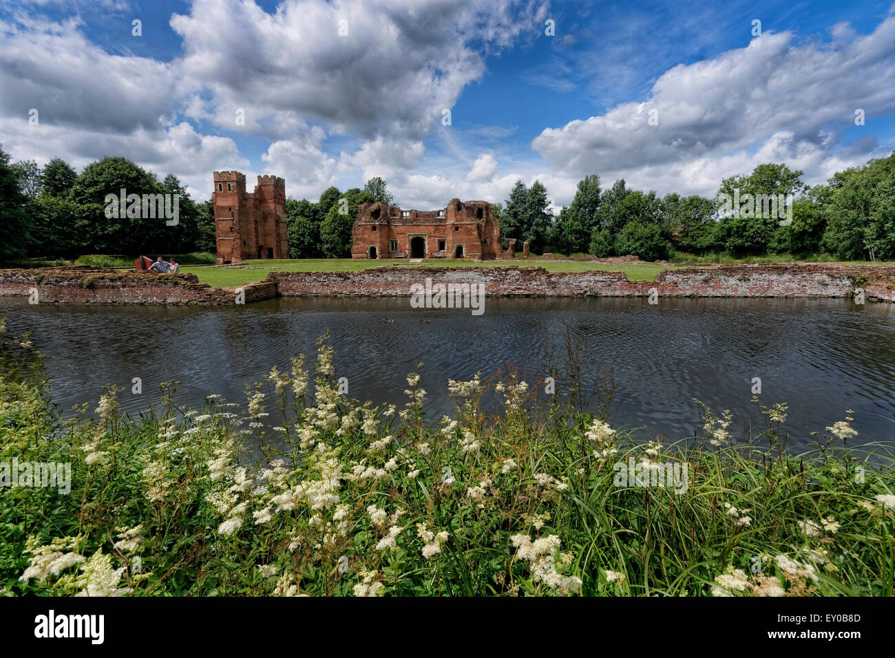 Kirby Muxloe Château à douves est un manoir fortifié du 15ème siècle dans la région de Kirby Muxloe, Leicestershire, Angleterre Banque D'Images