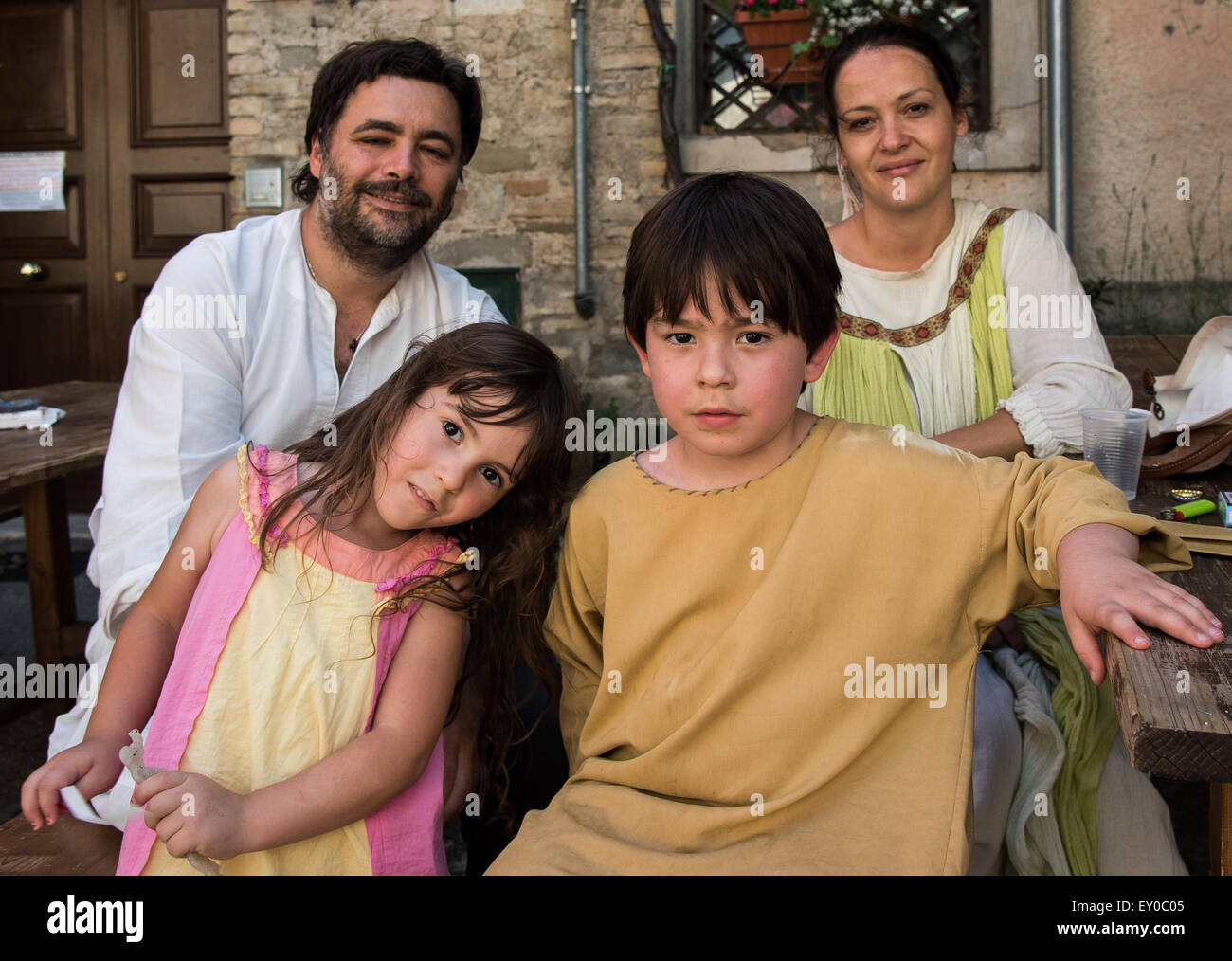 Fête médiévale annuelle du Mercato delle Gaite, Bevagna, Ombrie Banque D'Images