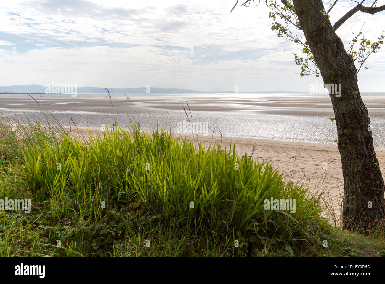 Plage à marée basse, la Baie de Swansea, Swansea, West Glamorgan, Pays de Galles du Sud, UK Banque D'Images