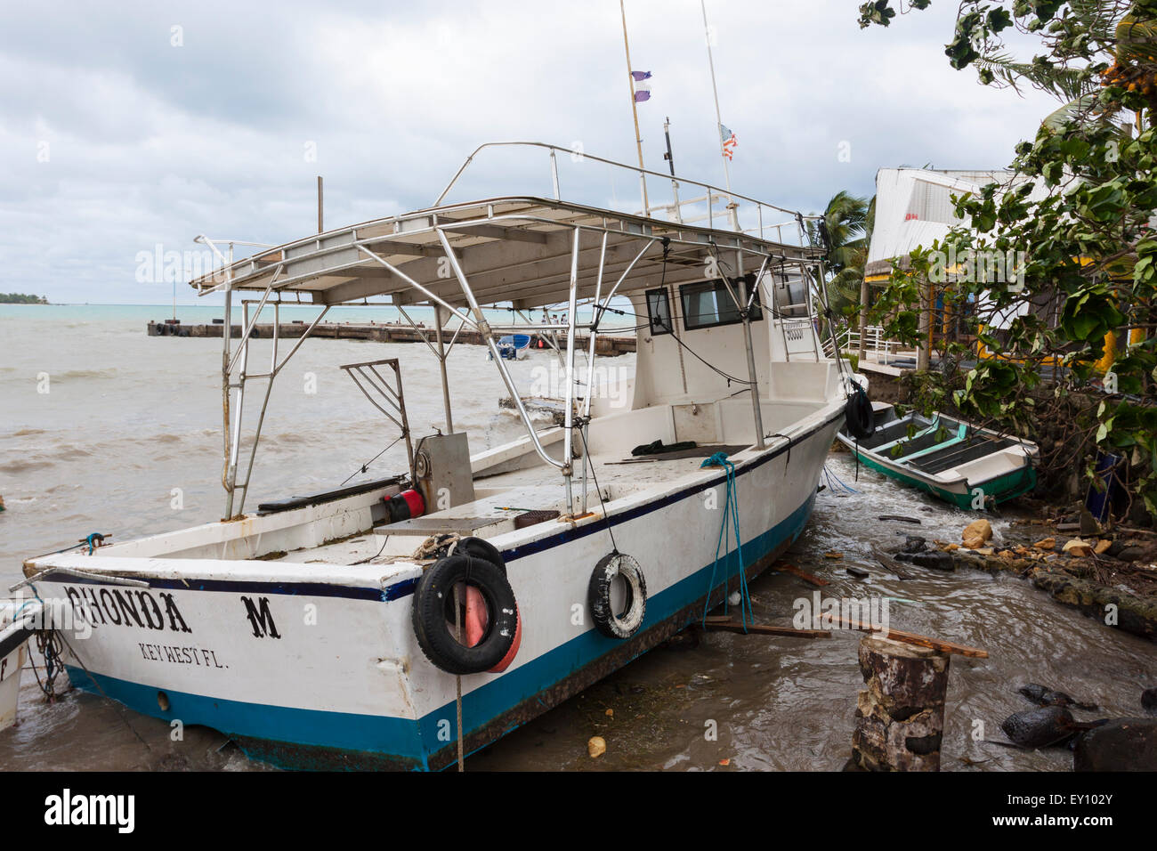 Naufrage causé par l'ouragan Ida à Corn Island, au Nicaragua Banque D'Images
