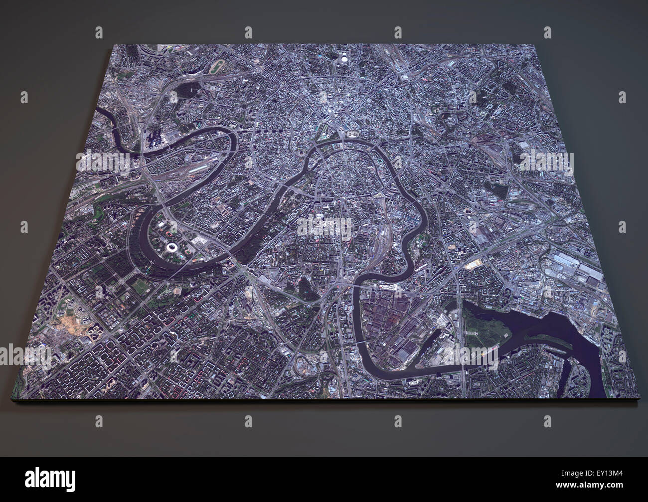 Carte vue satellite de Moscou, Russie Banque D'Images