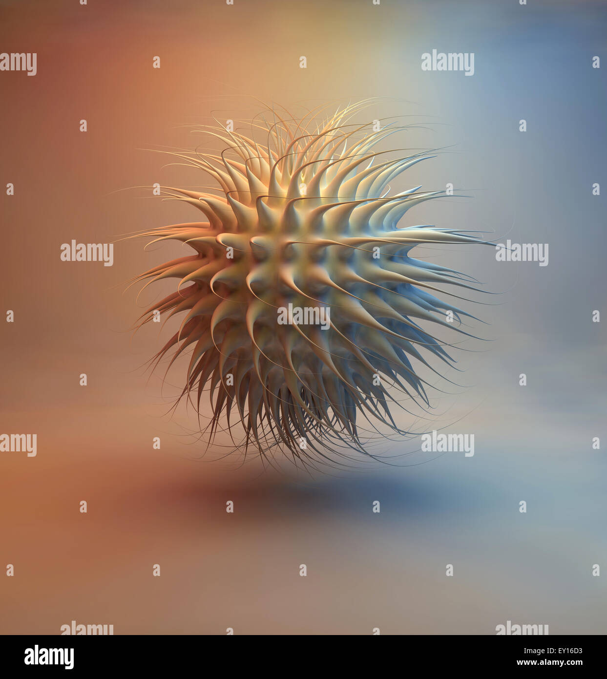 3d Virus parasite sous le microscope Banque D'Images