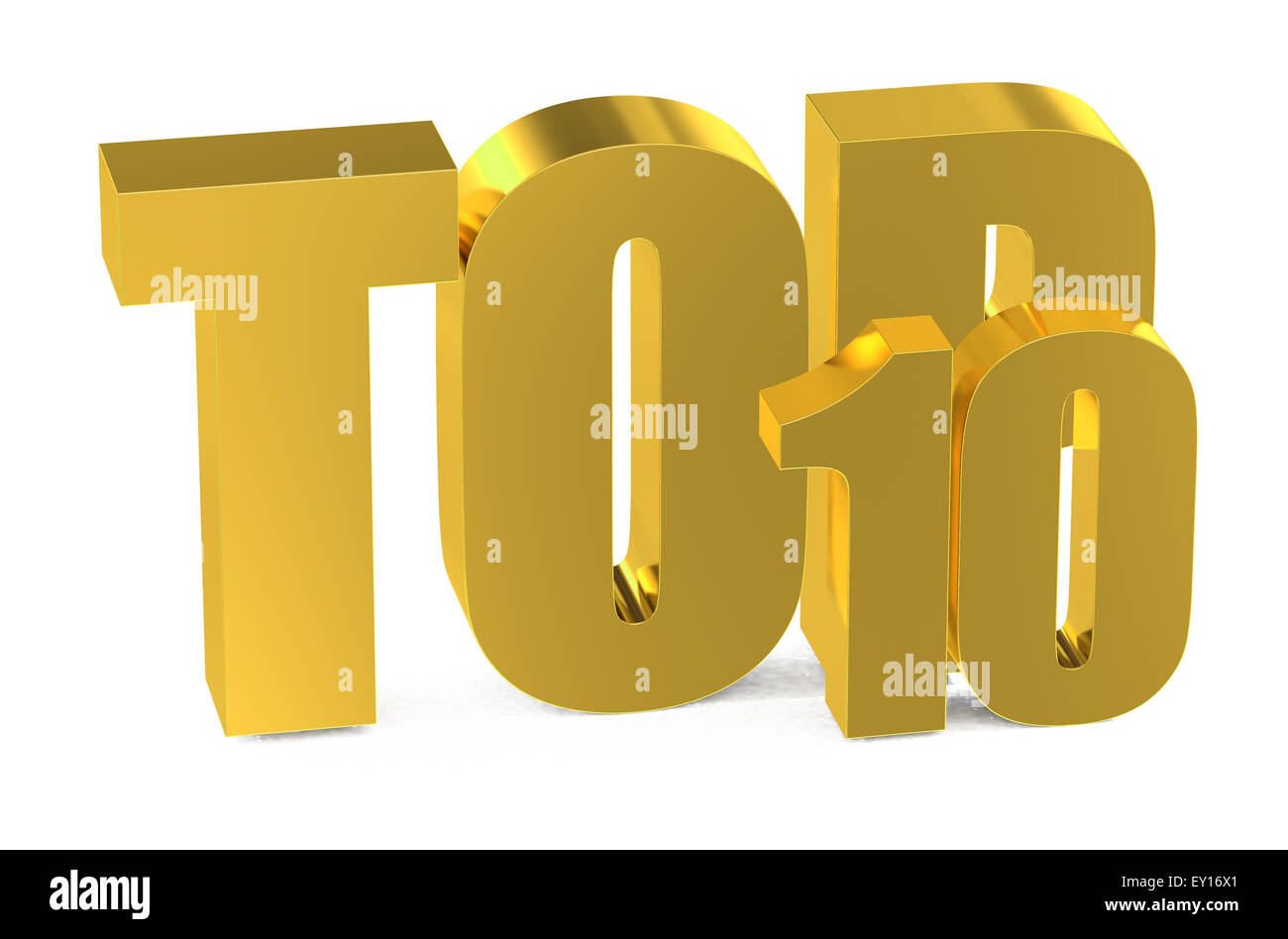 Top 10, 3d illustration isolé sur fond blanc Banque D'Images