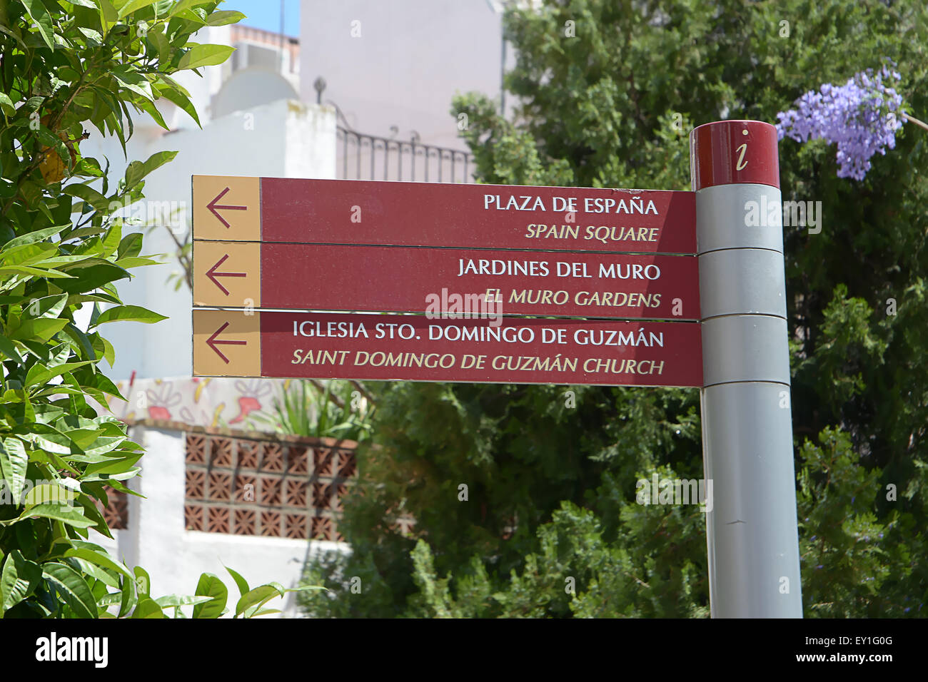 Signe touristique de Benalmadena (Espagne) Banque D'Images