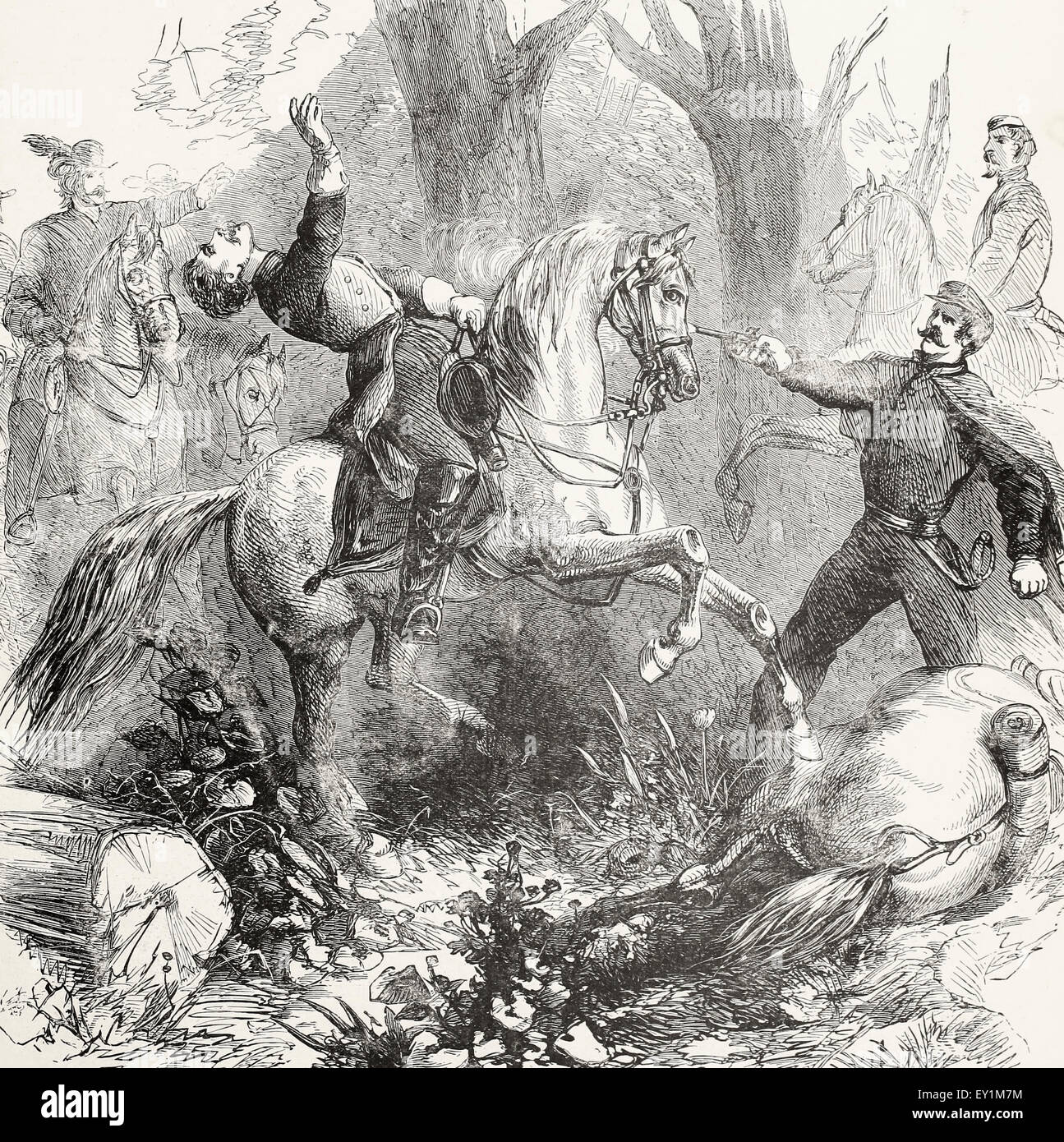 Décès du général confédéré Zollicoffer dans la bataille de Mill Spring, New York 19 janvier, 1862. Guerre civile USA Banque D'Images