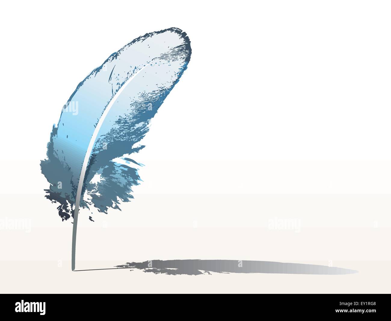 Blue Feather détaillées isolés - vector Illustration de Vecteur