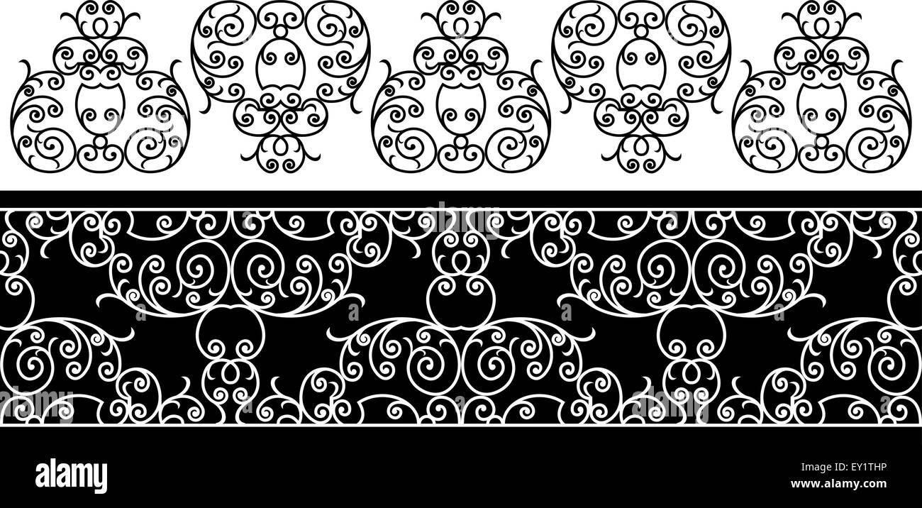 Des éléments en fer forgé - répétition de gauche à droite (vecteur) Illustration de Vecteur