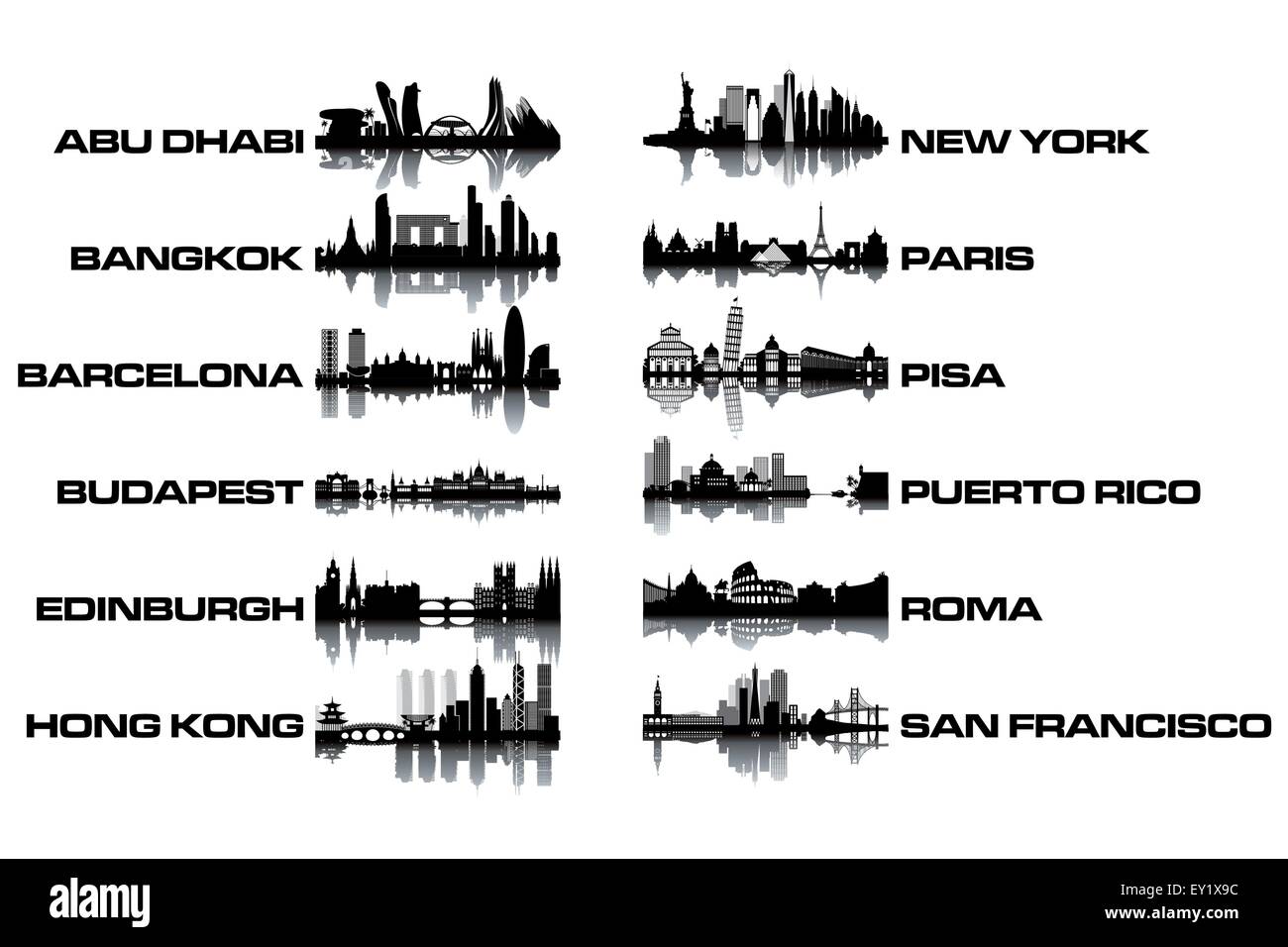 Collection Horizon - noir et blanc vector illustration Illustration de Vecteur