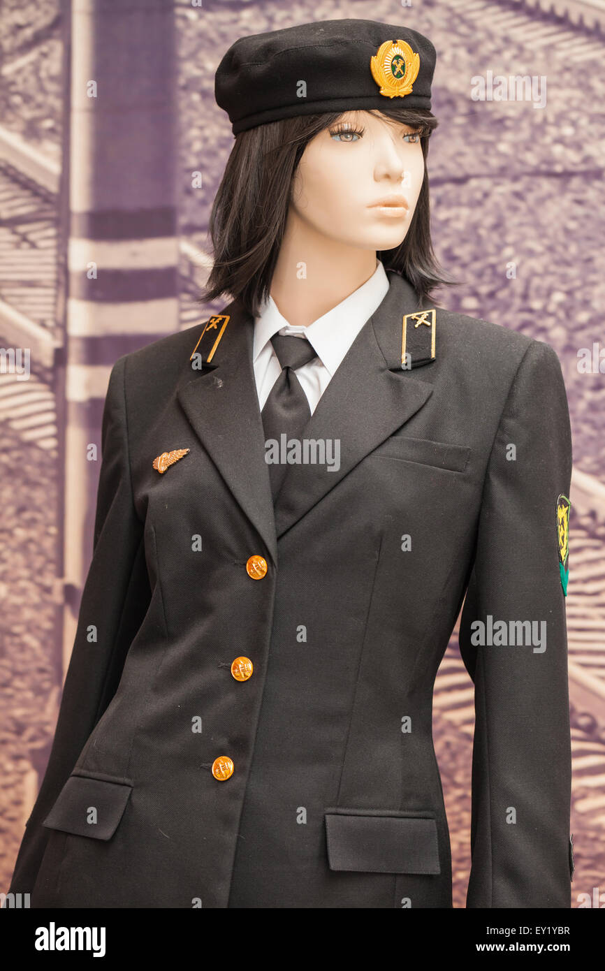 Mannequin dans l'ancien employé des chemins de fer d'uniformes Banque D'Images