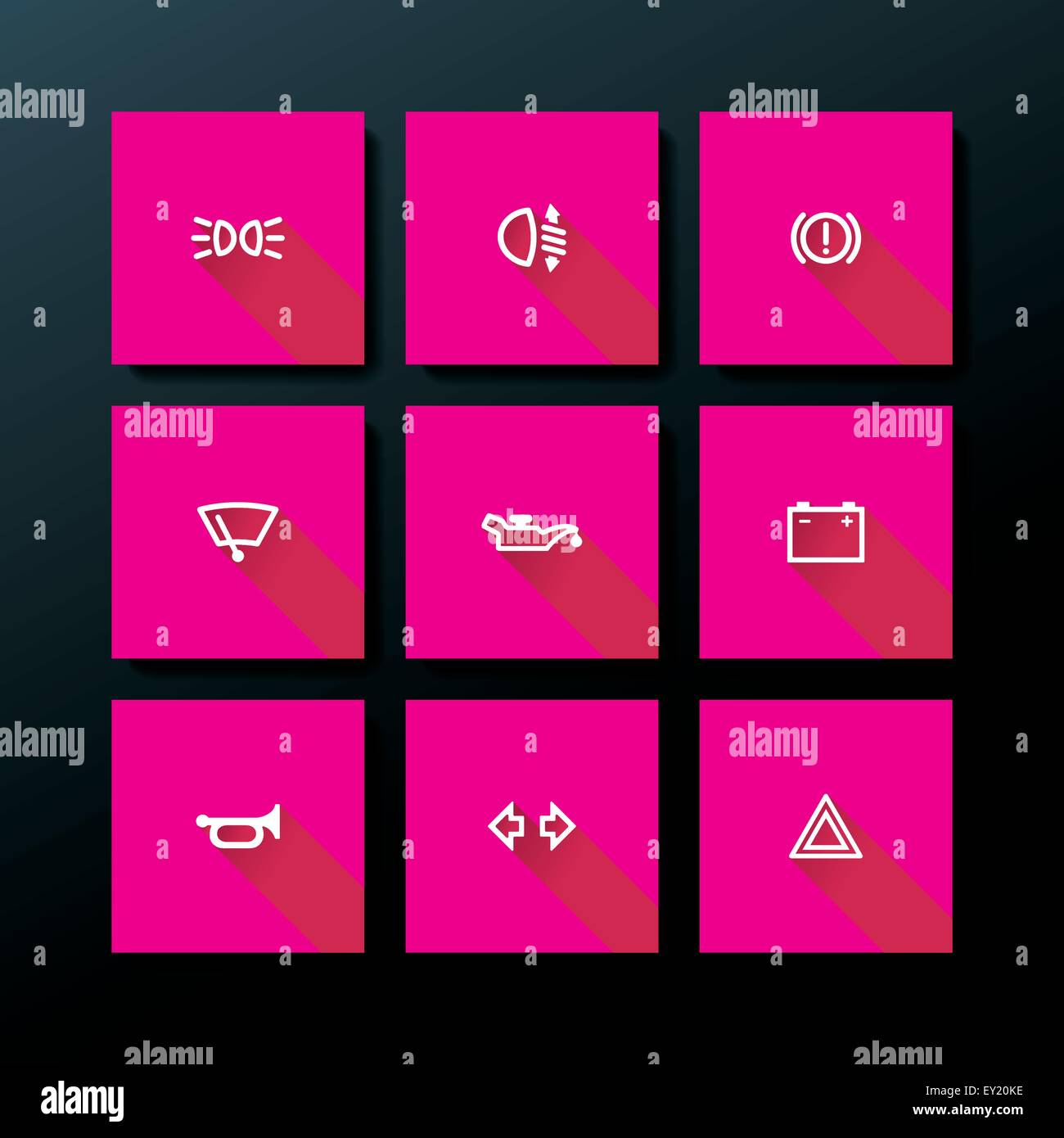 Télévision car dashboard icon set - vector illustration Illustration de Vecteur