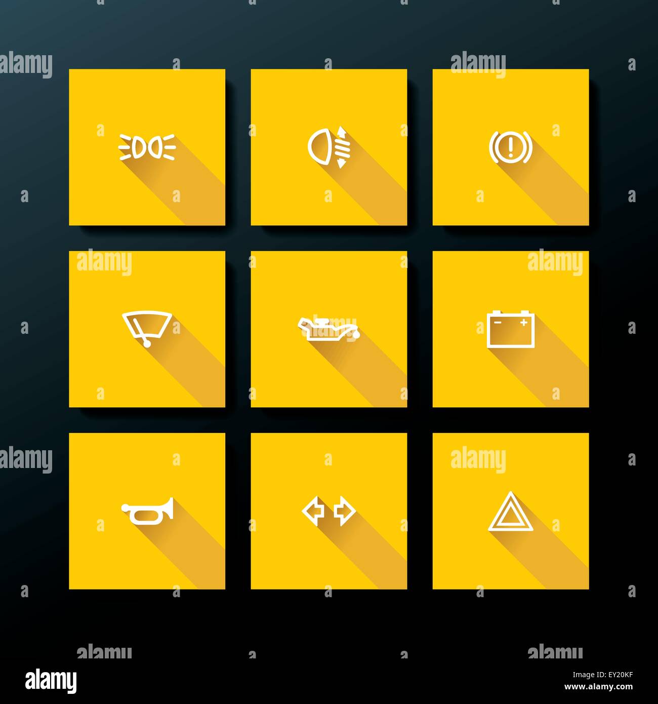 Télévision car dashboard icon set - vector illustration Illustration de Vecteur