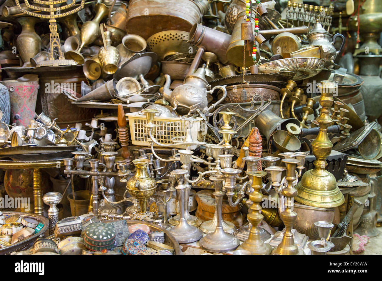 Belle photo de boutiques de souvenirs dans le quartier arabe . Banque D'Images