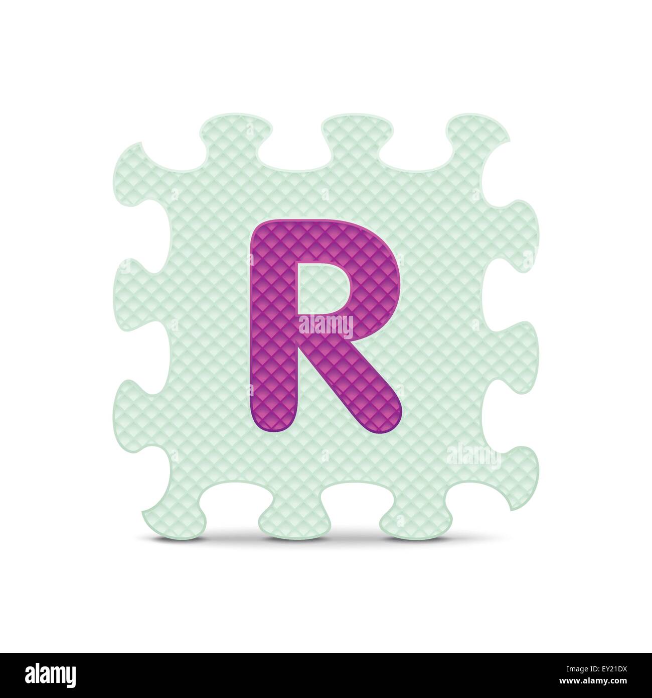 Lettre 'R' écrit avec puzzle alphabet - vector illustration Illustration de Vecteur