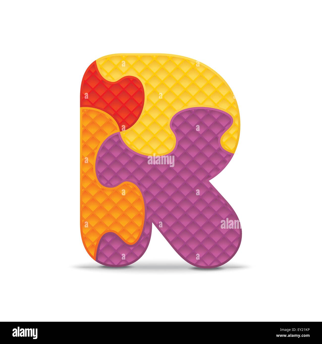 Lettre R écrit avec puzzle alphabet - vector illustration Illustration de Vecteur