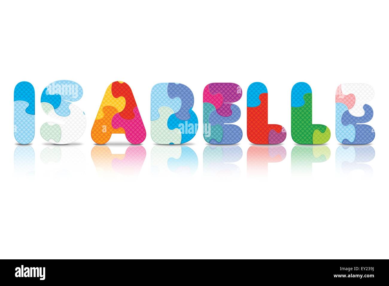 ISABELLE écrit avec puzzle alphabet - vector illustration Illustration de Vecteur