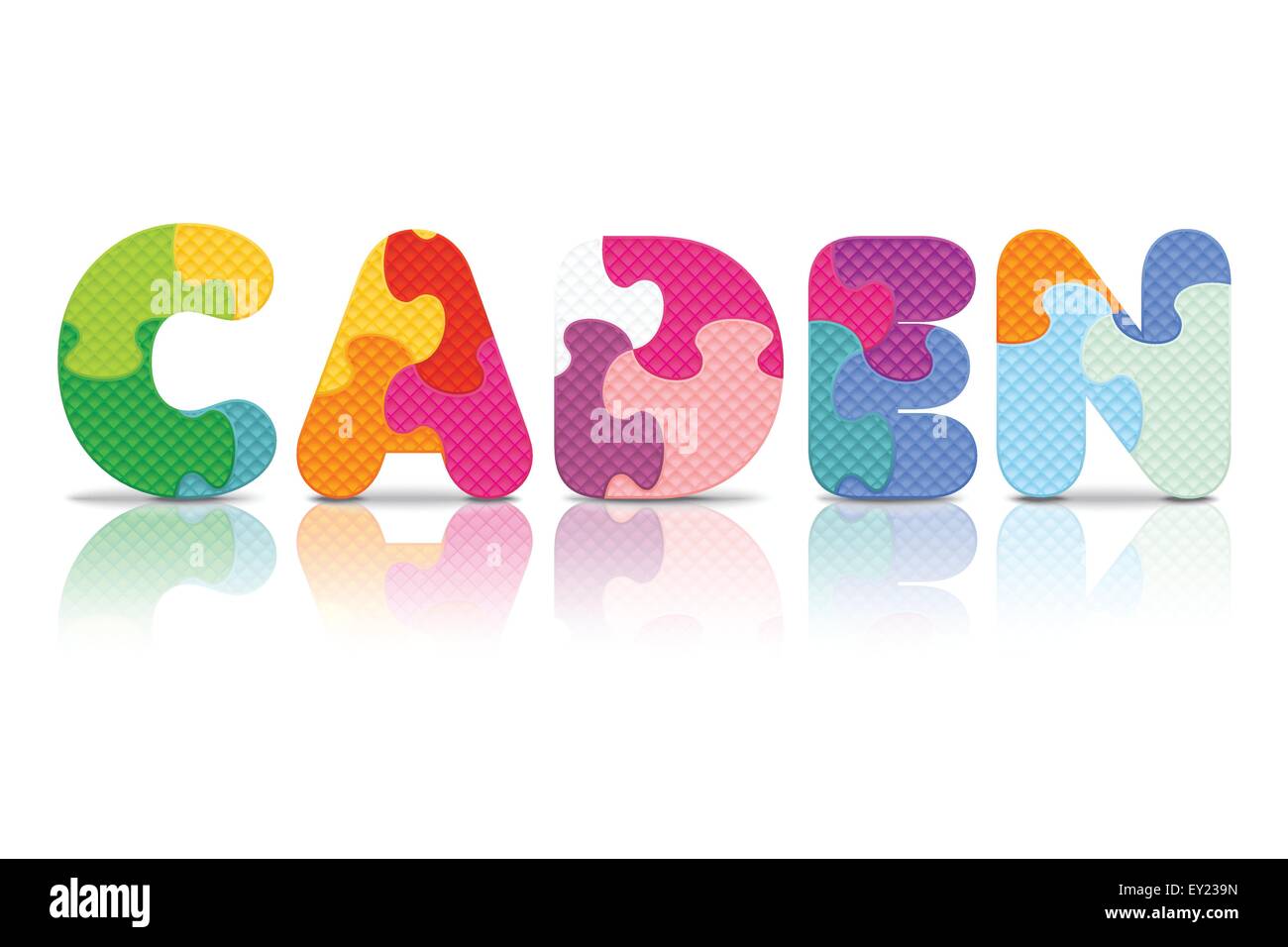 CADEN écrit avec puzzle alphabet - vector illustration Illustration de Vecteur