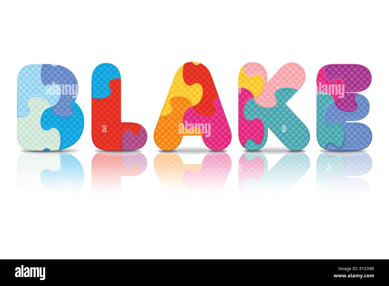 BLAKE écrit avec puzzle alphabet - vector illustration Illustration de Vecteur
