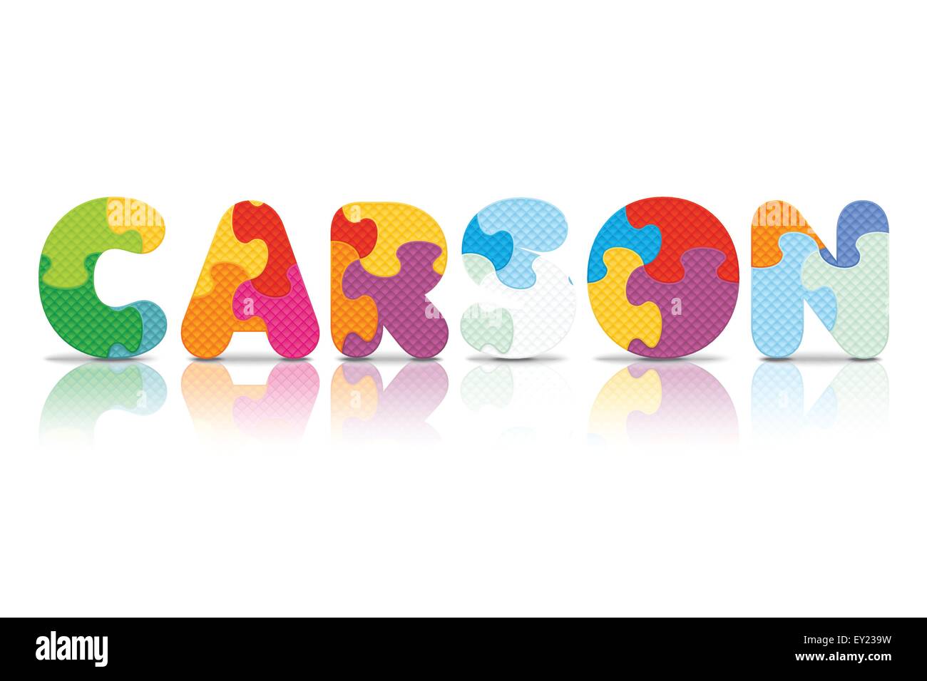 CARSON écrit avec puzzle alphabet - vector illustration Illustration de Vecteur