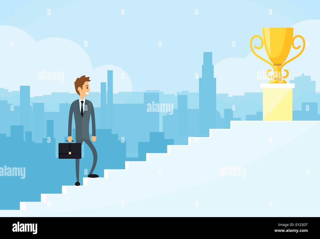 Businessman en montant un escalier, Concept Business Man gagner Image  Vectorielle Stock - Alamy