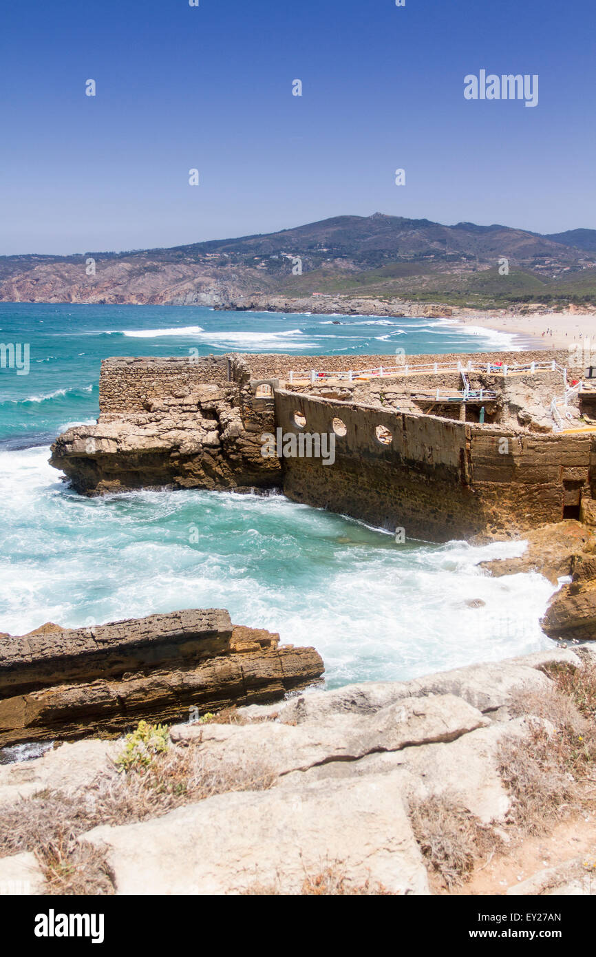 La plage de Guincho à Cascais, Lisbonne, Portugal Banque D'Images