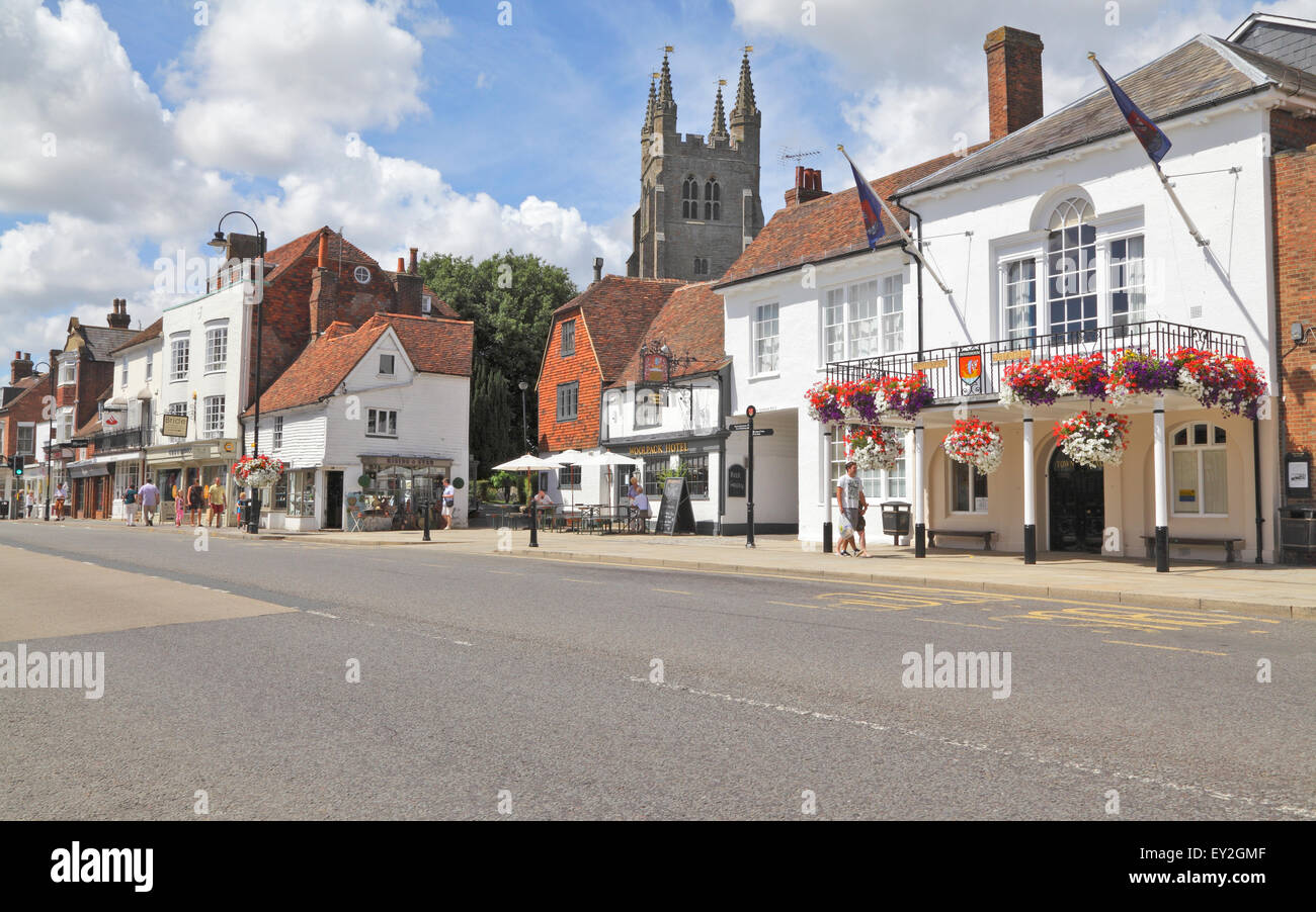 Tenterden High Street un jour d'été, Kent, Angleterre, Royaume-Uni, GB Banque D'Images