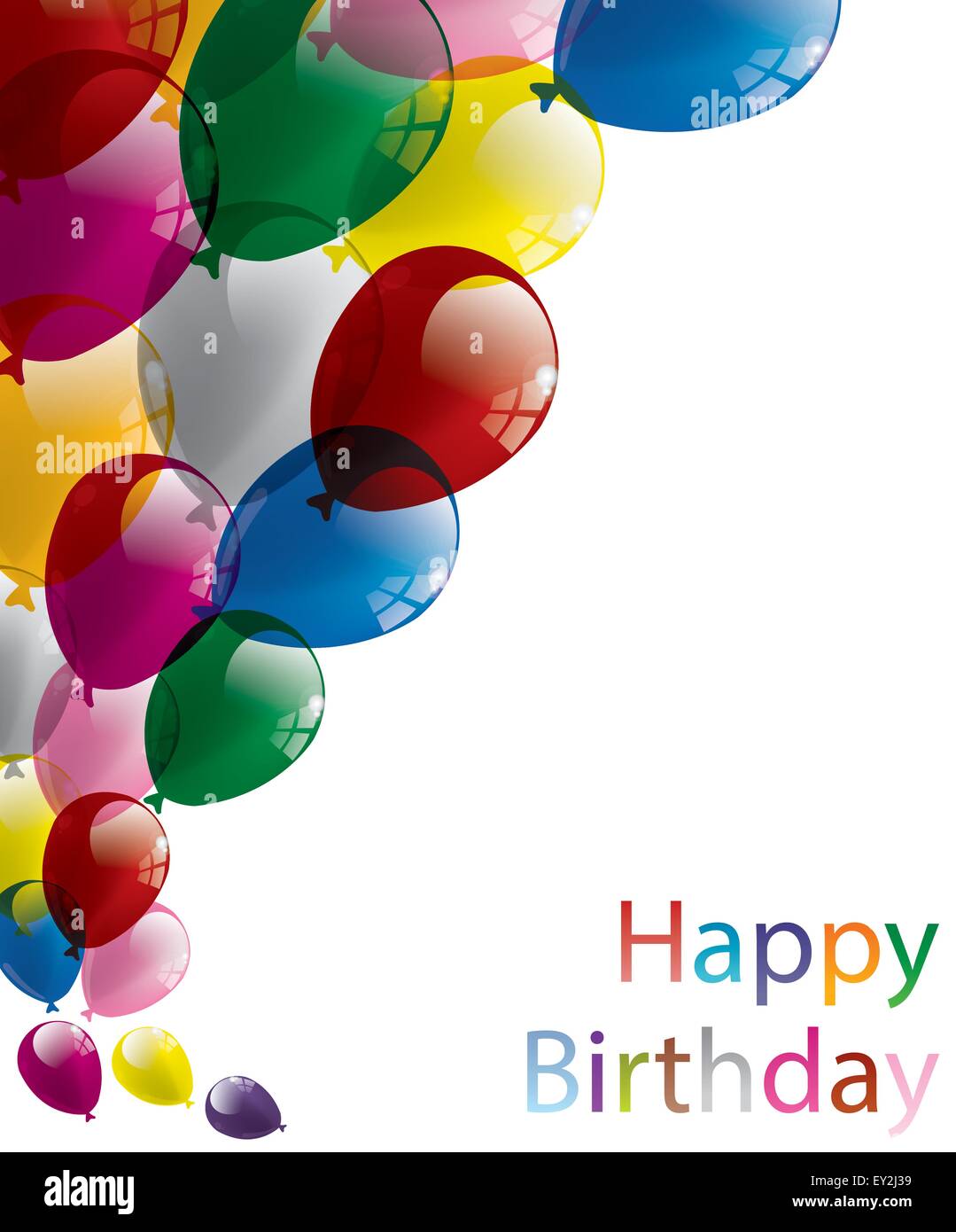 Carte joyeux anniversaire ballons parti Banque D'Images