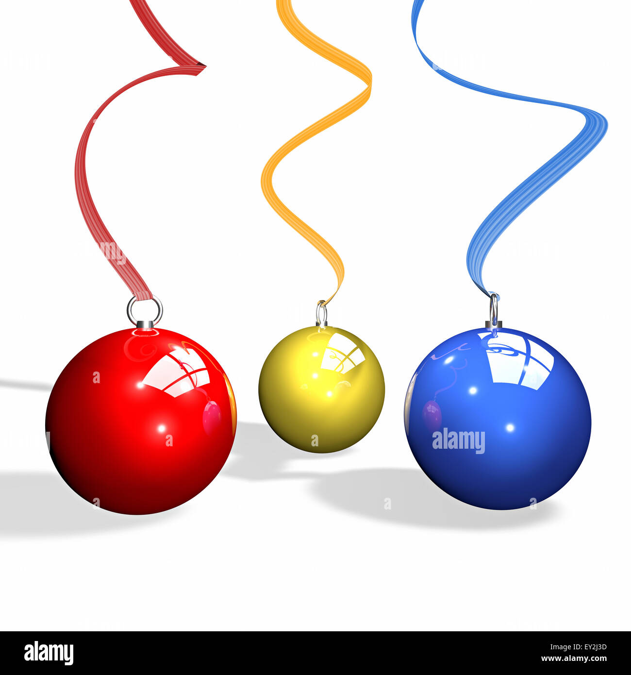 Trois boules de noël 3d, Xmas Banque D'Images