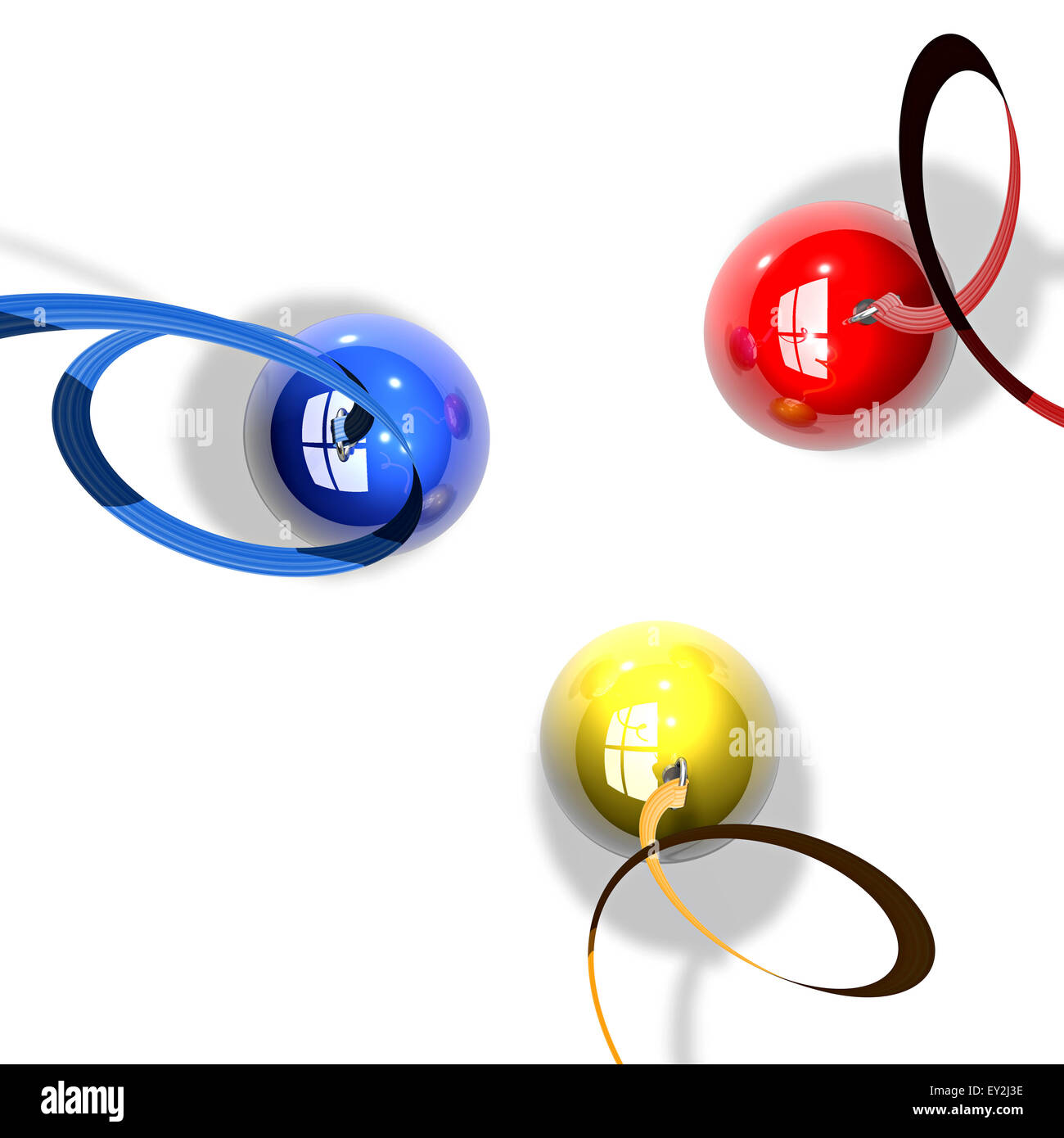 Trois boules de noël 3d, Xmas Banque D'Images