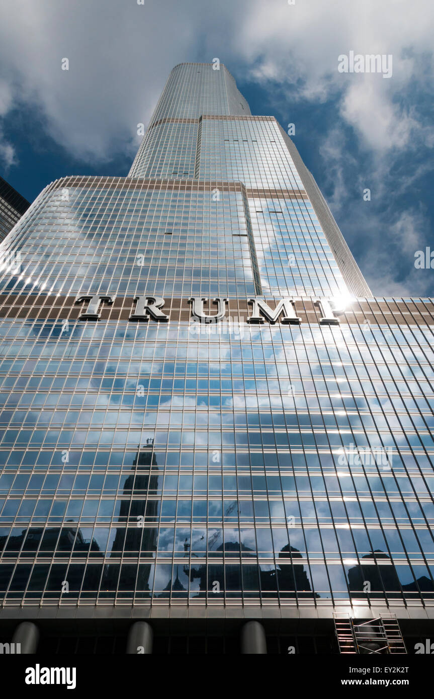 L'hôtel Trump International sur North Wabash Avenue à Chicago, USA. Banque D'Images