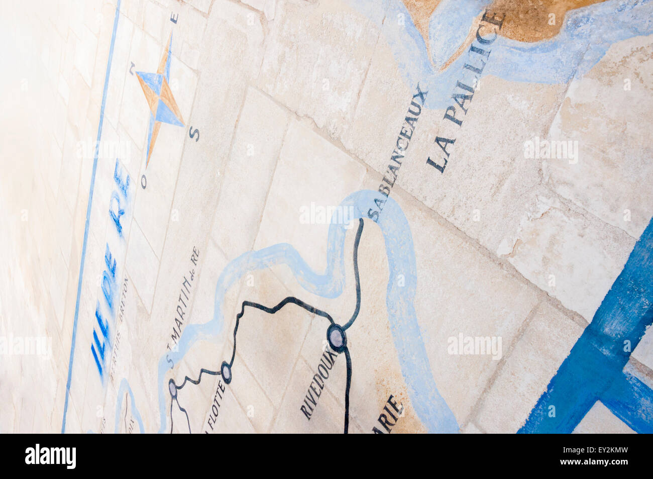 Plan de peint sur un mur, Saint-Martin-de-Re, l'Il de Ré Banque D'Images