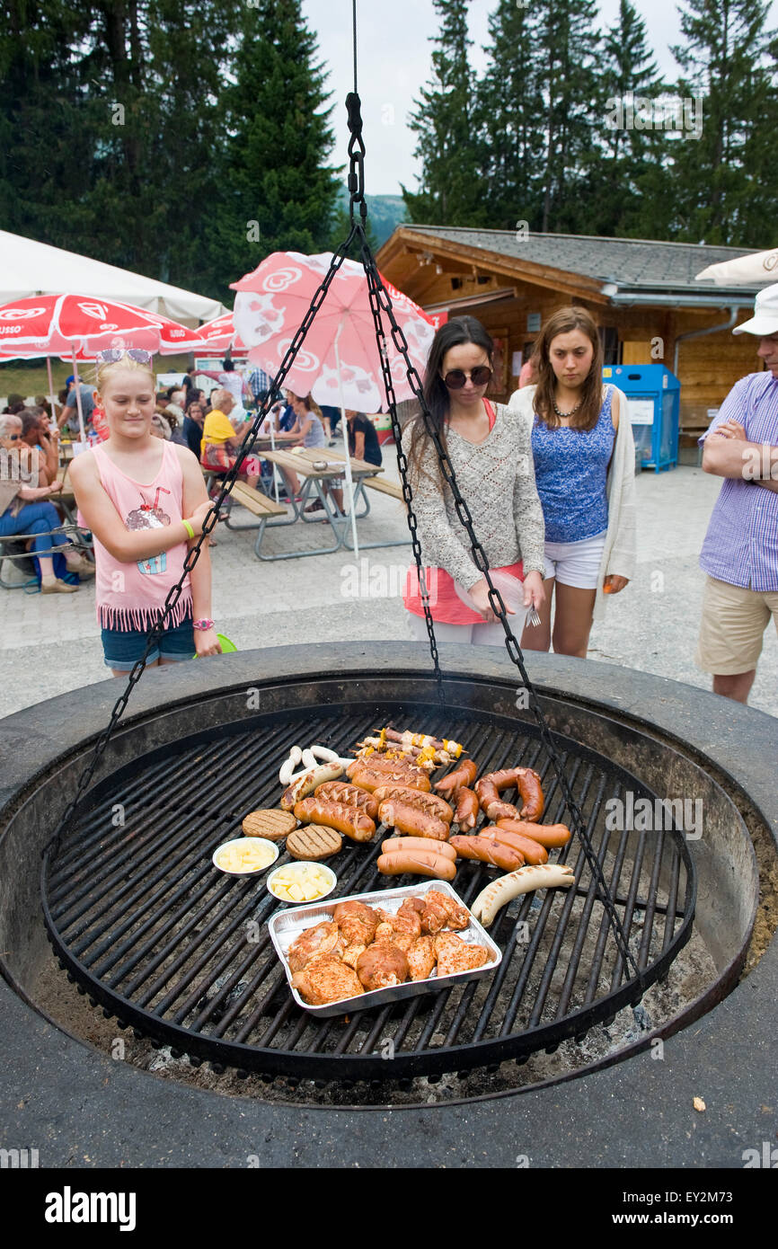 La Suisse, canton des Grisons, Lenzerheide, grillé Banque D'Images