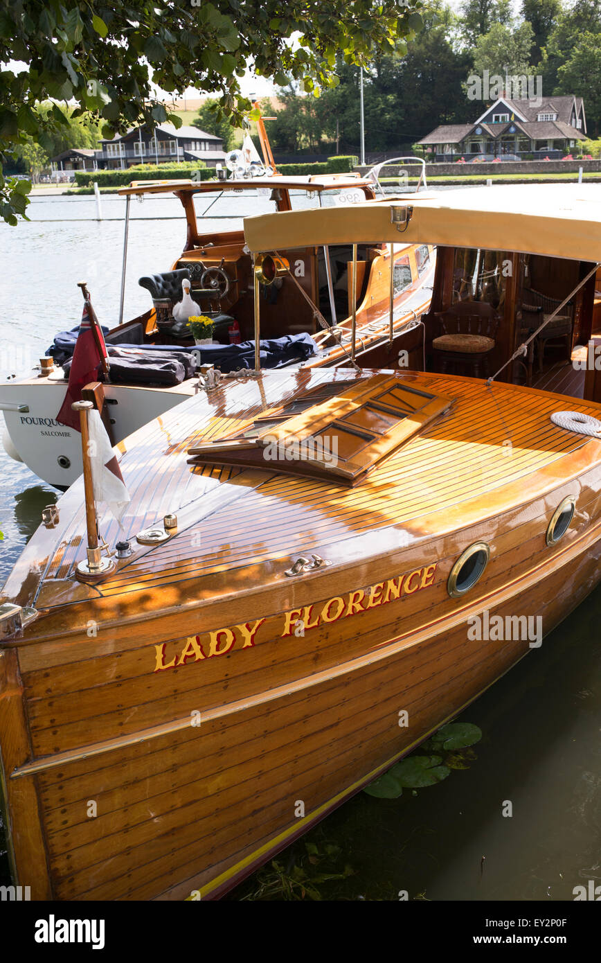 Lady Florence bateau en bois au Thames Festival de bateaux traditionnels, prés de Fawley, Henley on Thames, Oxfordshire, Angleterre Banque D'Images
