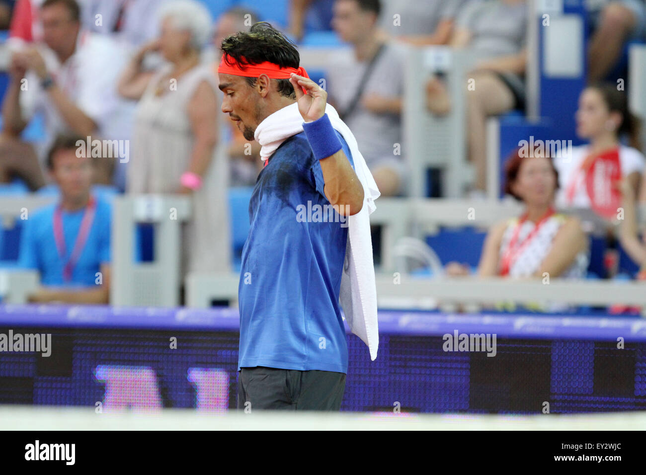 Umag, Croatie. 20 juillet, 2015. (Italie) Fabio Fognini durant la 26e ATP match Konzum Croatie Umag Open tournoi au Stadion Stella Maris, le 20 juillet 2015 à Umag. Credit : Andrea Spinelli/Alamy Live News Banque D'Images