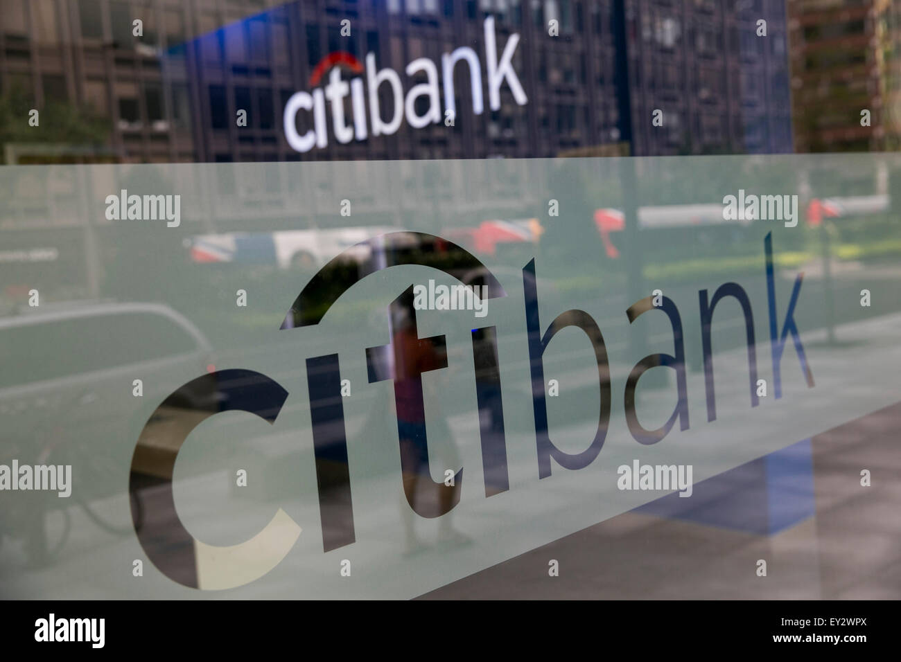 Un logo de la Citibank s'identifier centre-ville de Washington, D.C., le 11 juillet 2015. Citibank est la division Consumer de Citigroup. Banque D'Images