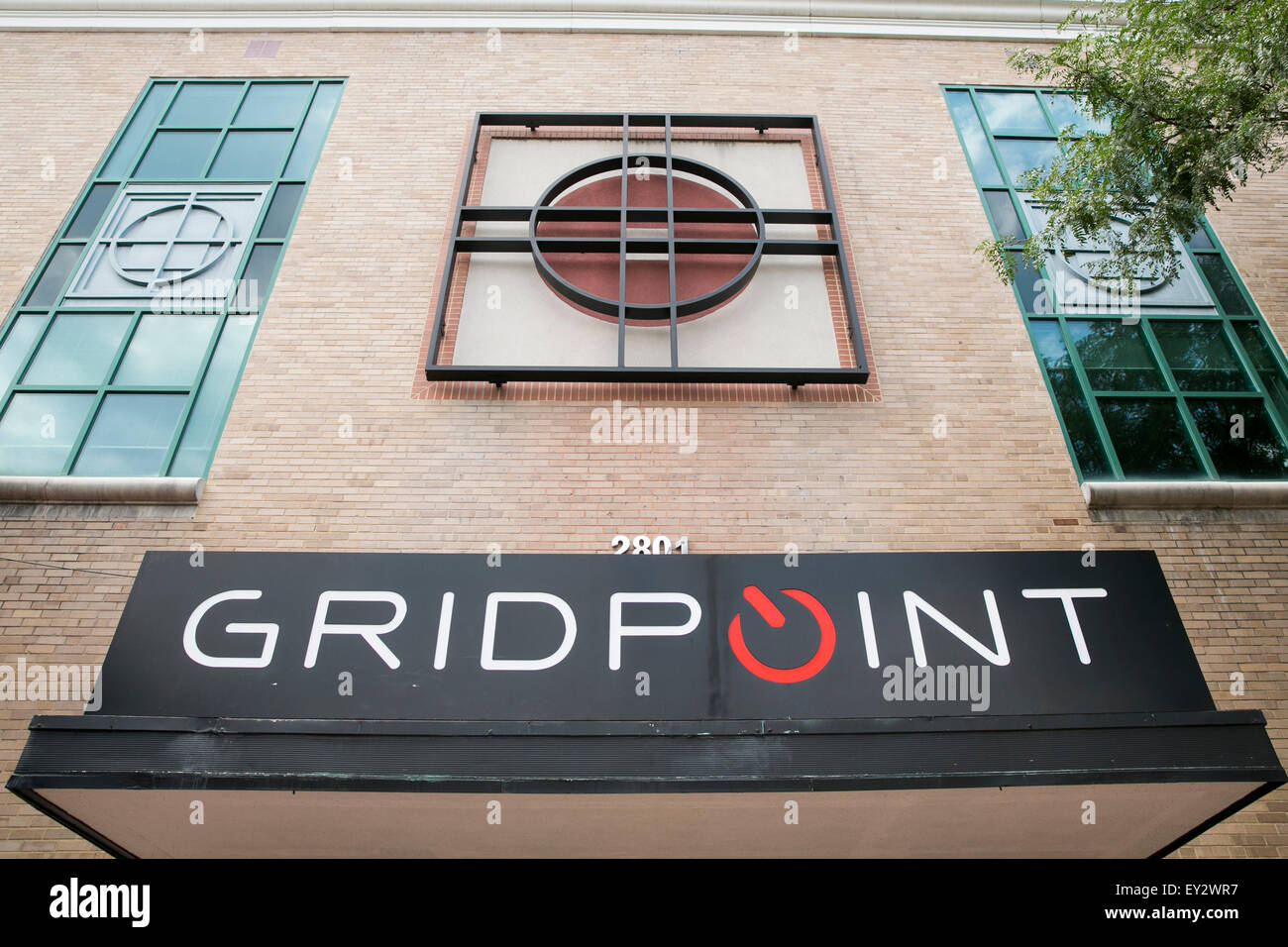 Un logo affiche à l'extérieur du siège de GridPoint à Arlington, en Virginie, le 12 juillet 2015. Banque D'Images