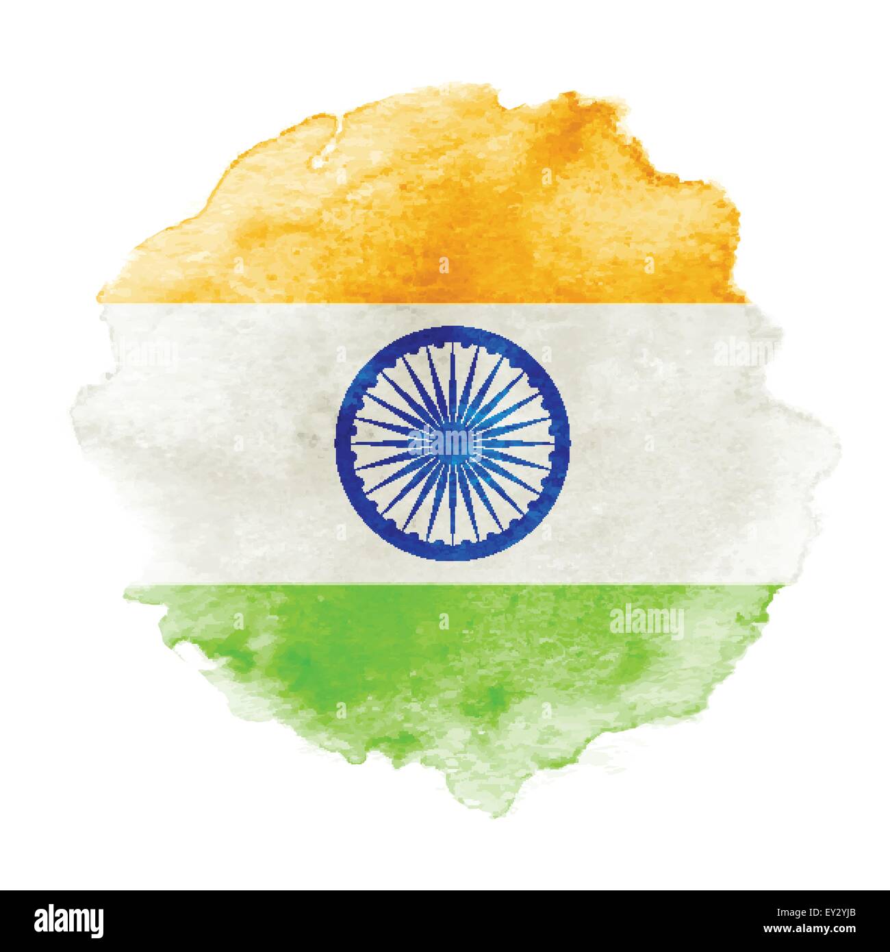 Vector drapeau indien en aquarelle arrière-plan. Commémorations de l'indépendance indienne Concept. Illustration de Vecteur