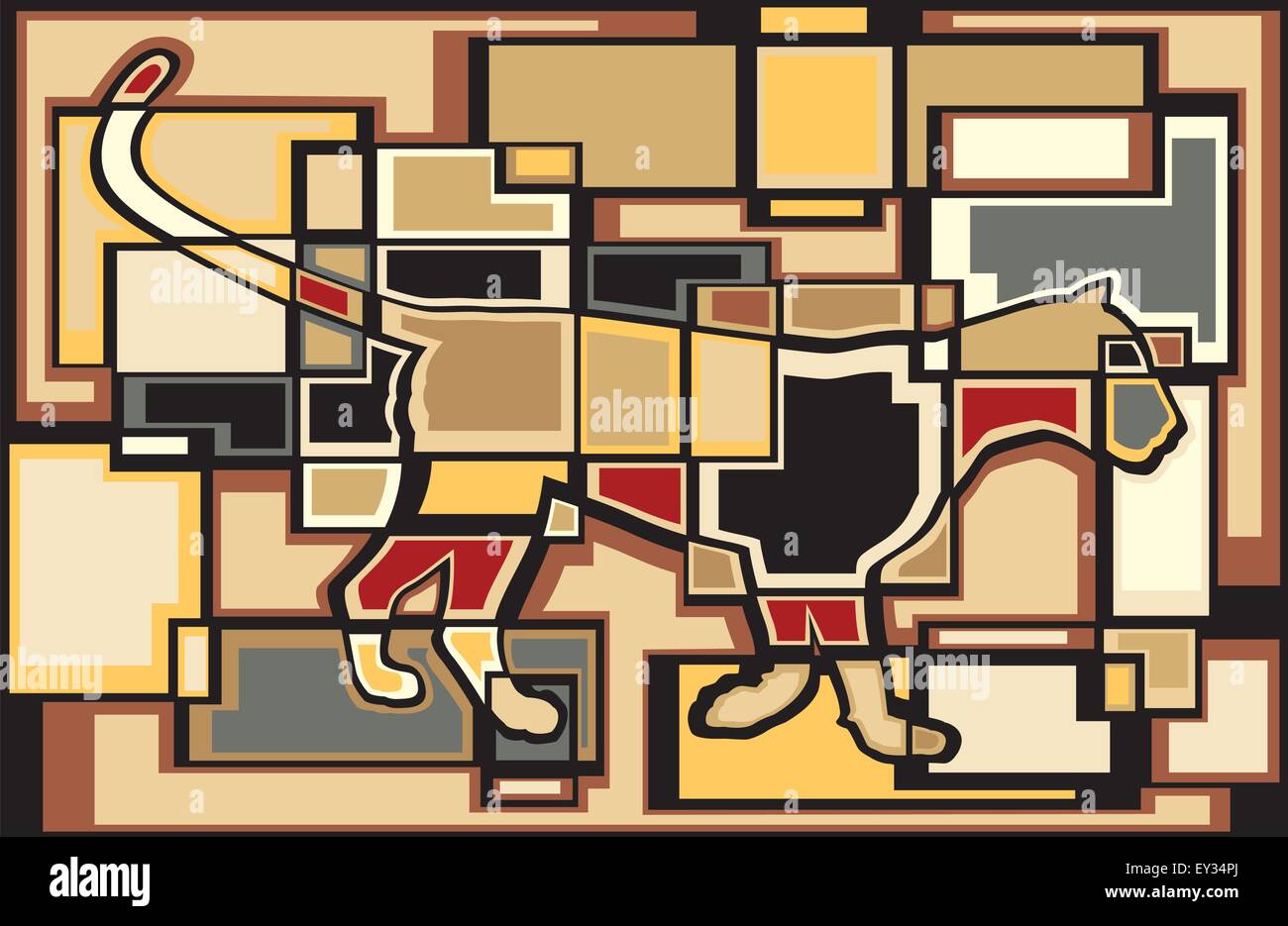 Eps8 coloré vecteur illustration mosaïque modifiable d'un léopard Illustration de Vecteur