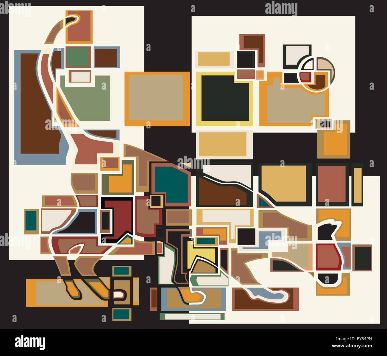 Colorful abstract spe8 illustration vectorielle modifiable d'un chat reniflant le sol Illustration de Vecteur
