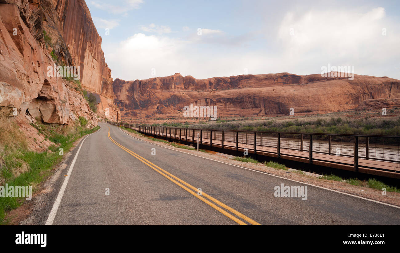 Ouvert tôt le matin route Utah United States Banque D'Images