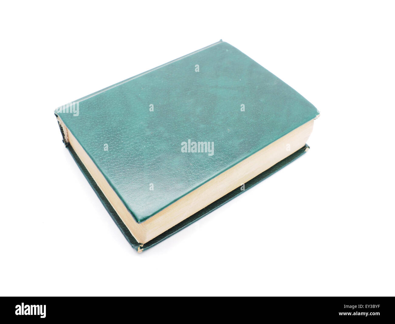 Livre vert sur fond blanc Banque D'Images