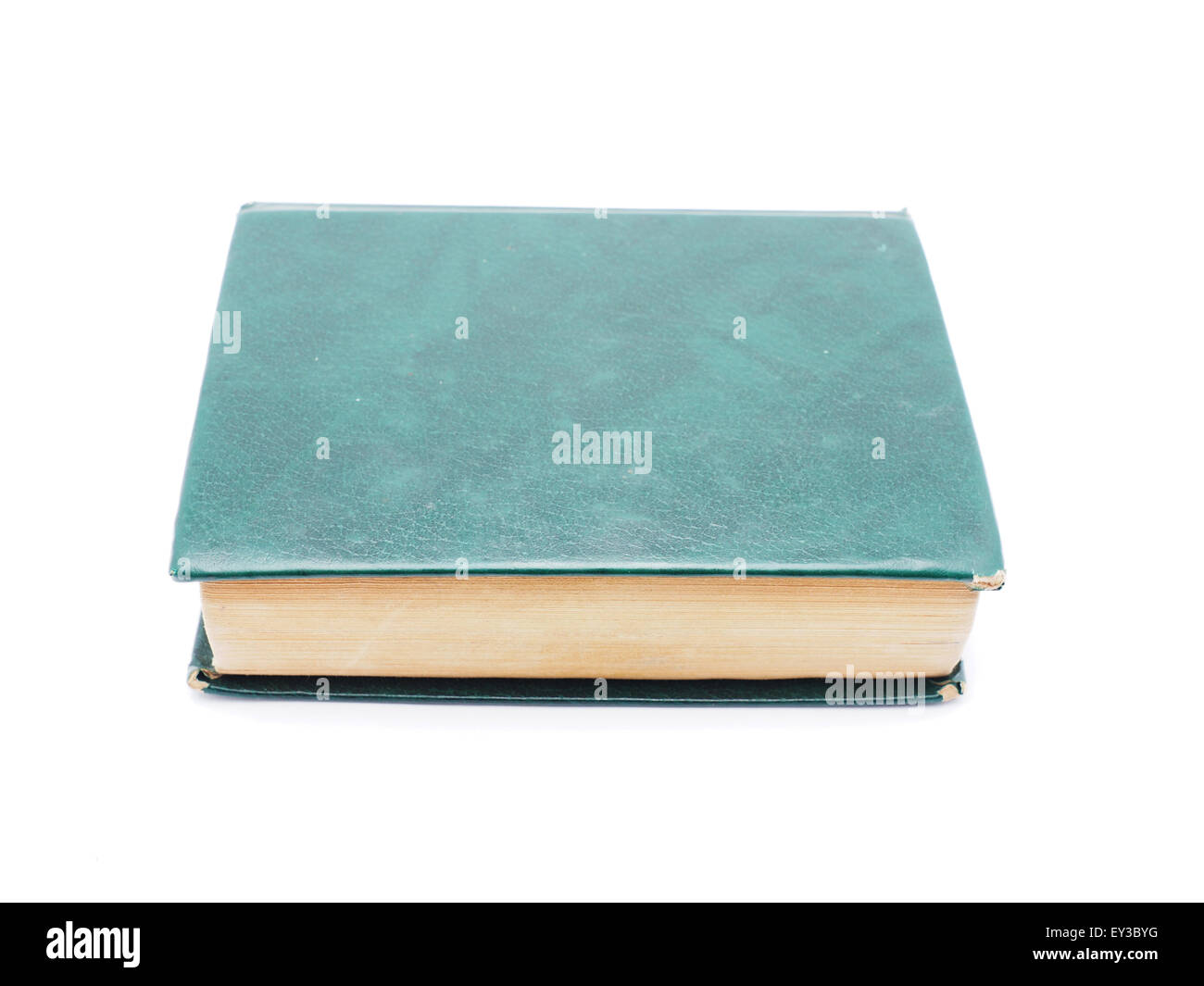 Livre vert sur fond blanc Banque D'Images