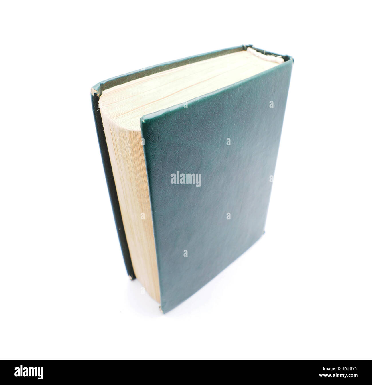 Livre vert sur fond blanc Banque D'Images