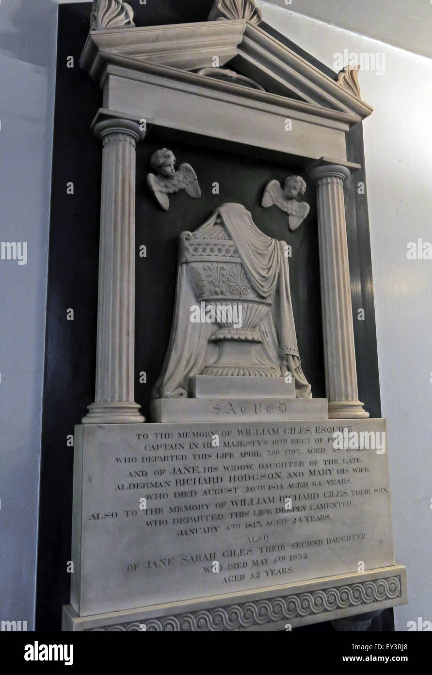 St Cuthberts,Église,Carlisle Cumbria, Angleterre, Royaume-Uni - l'intérieur William Giles memorial Banque D'Images