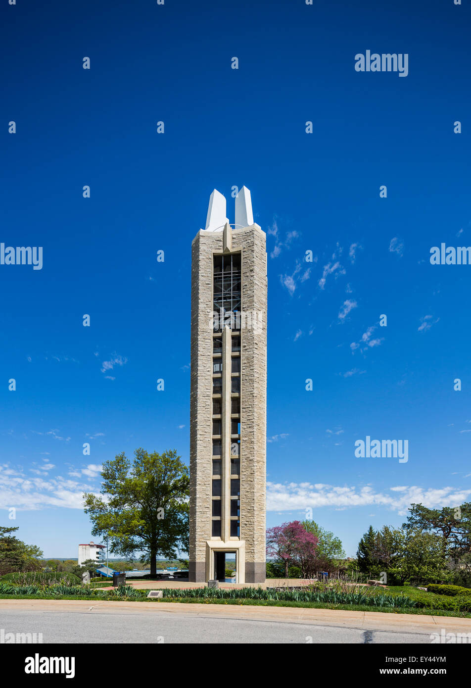 Le campanile ou clocher, campus de l'Université du Kansas, Lawrence, Kansas, États-Unis Banque D'Images