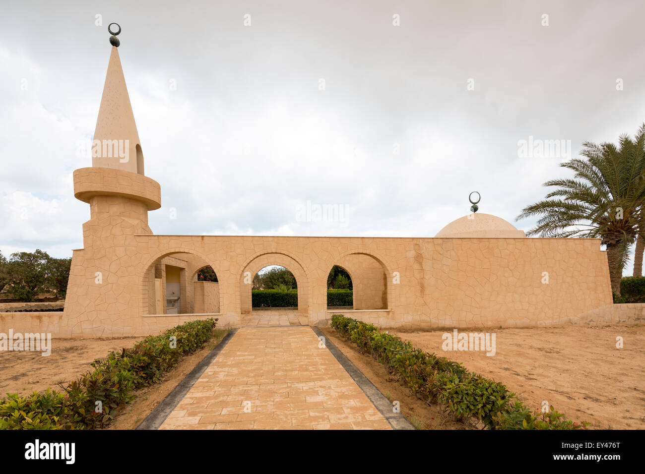 Seconde guerre mondiale italien mosquée memorial, El Alamein, en Égypte Banque D'Images