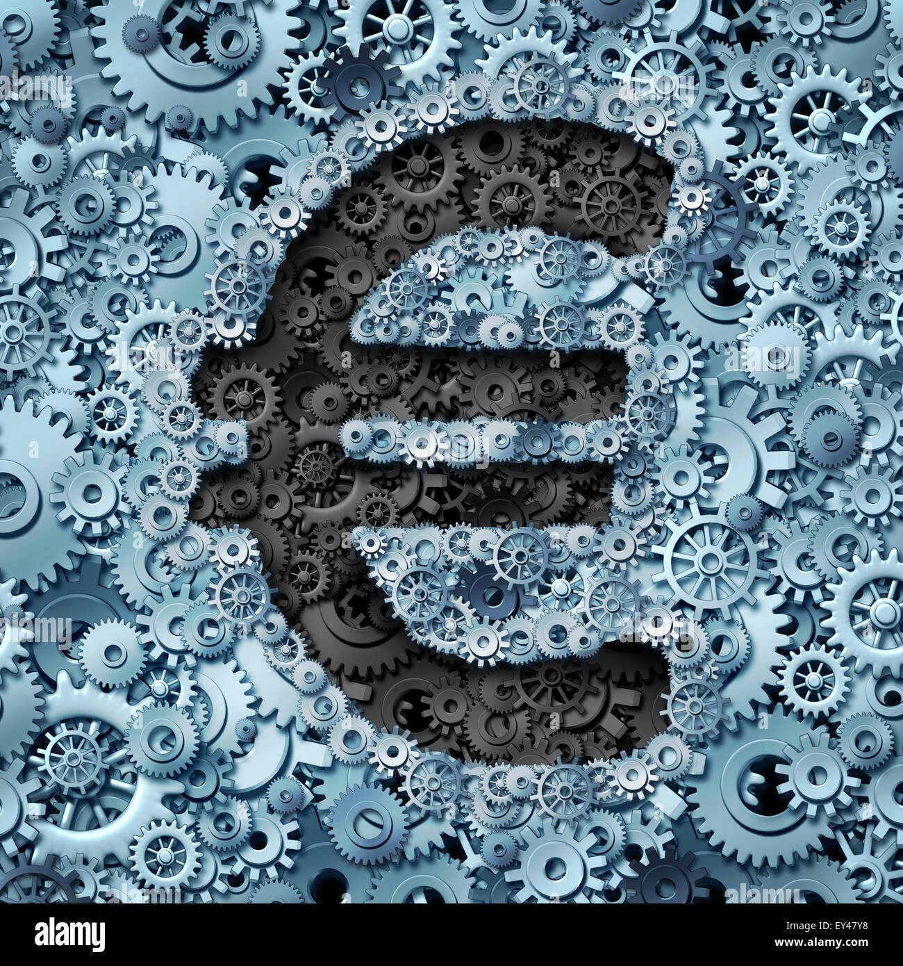 Service de l'industrie bancaire pour l'Euro machine qu'un concept d'affaires financières avec l'argent de l'icône de l'Union européenne société des pignons et roues dentées comme une idée ou la mécanique de financement et le symbole de l'utilisation de questions économiques. Banque D'Images