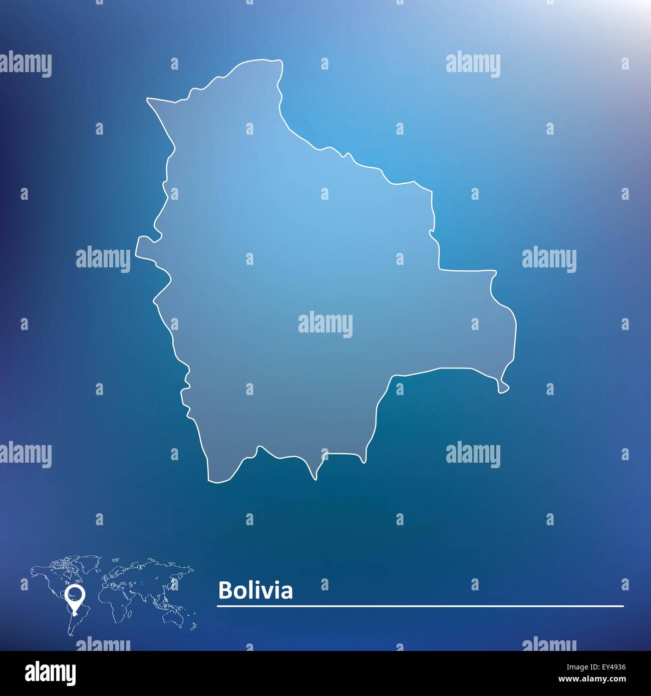 Carte de la Bolivie - vector illustration Illustration de Vecteur