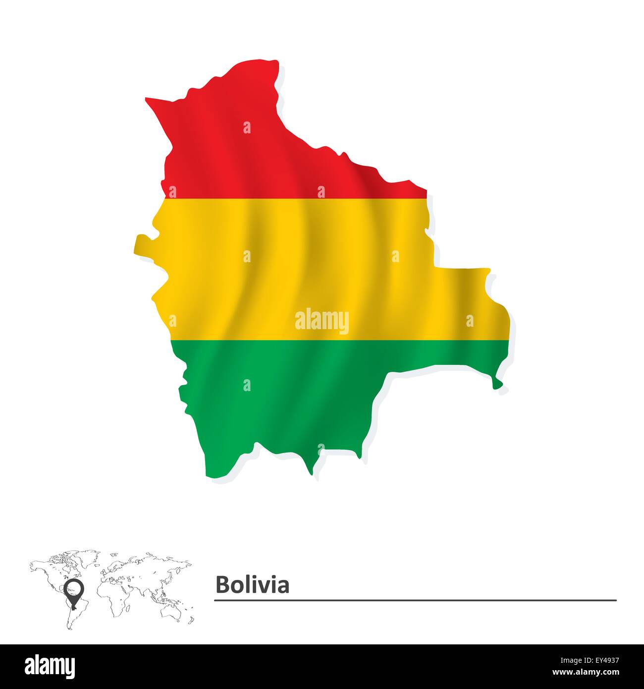 Carte de la Bolivie avec drapeau - vector illustration Illustration de Vecteur